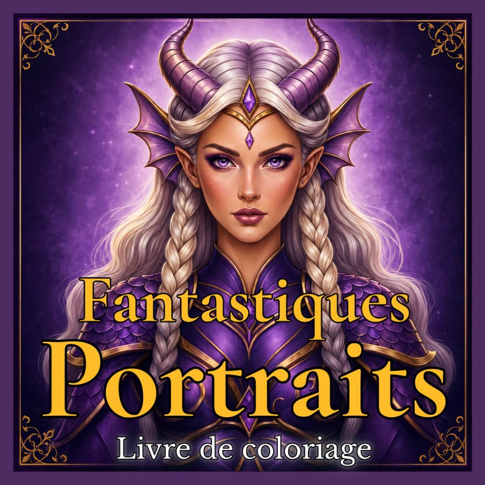 Fantasy Portraits Livre de Coloriage: 50 Designs Fantasy Magiques avec des Personnages Enchantés et des Créatures Mystiques à Colorier pour Adultes et ... de Livres de Coloriage de Portraits)