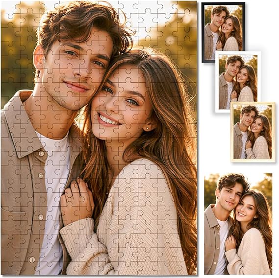 Personalized Jigsaw Puzzles for Adults 1000/500/300/200/70/35 Pieces Custom Puzzle with Frame Personalized Puzzles for Family Friend Pet Birthday Graduation Wedding