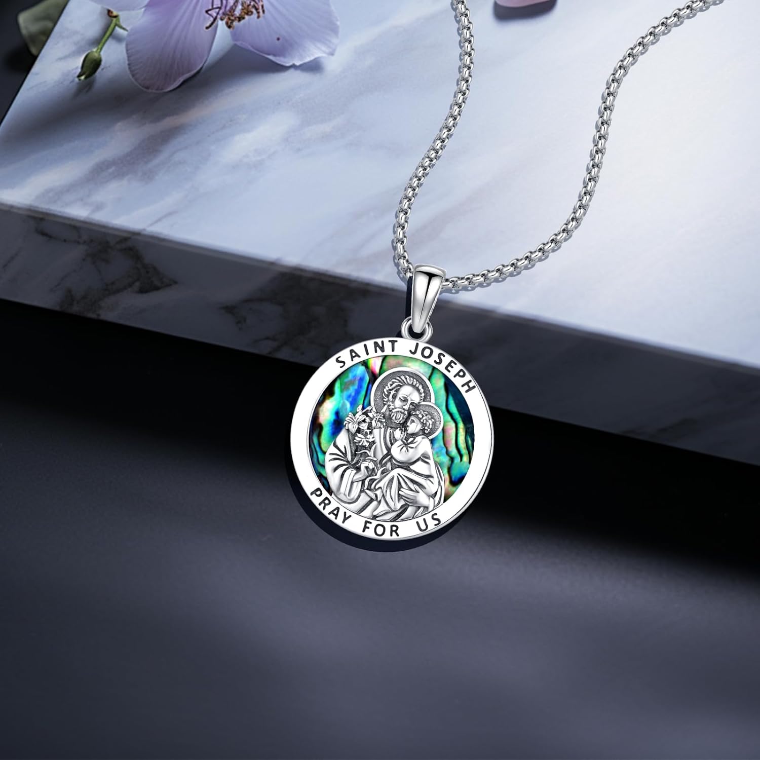 Saint Necklace for Men Women 925 Sterling Silver Patron Saint Medal Necklace St Amulet Protection Pendant Jewelry Gift - Image 8