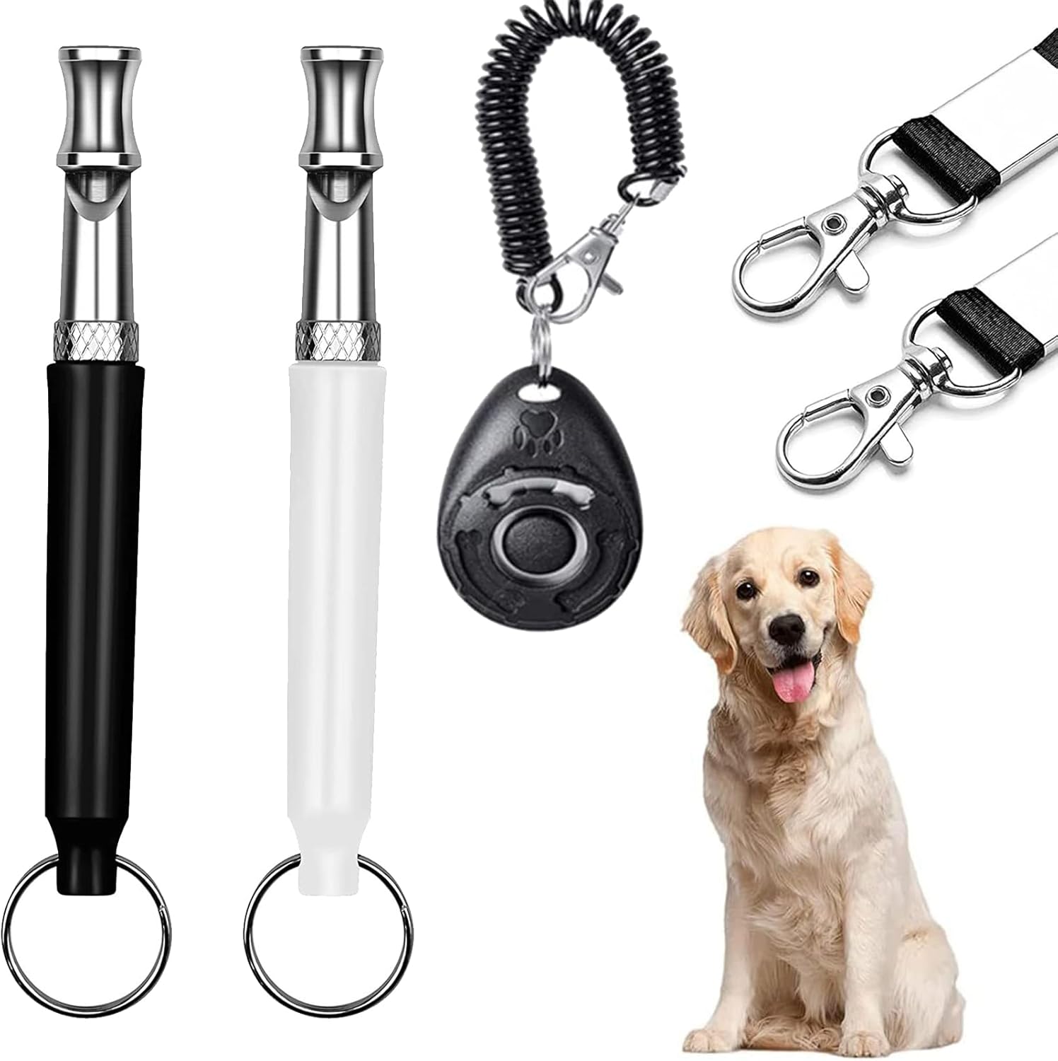 Fychuo Dog Whistle Clickers for Dog Training 2 Pack Dog Whistles for Recall Ultrasonic Stop