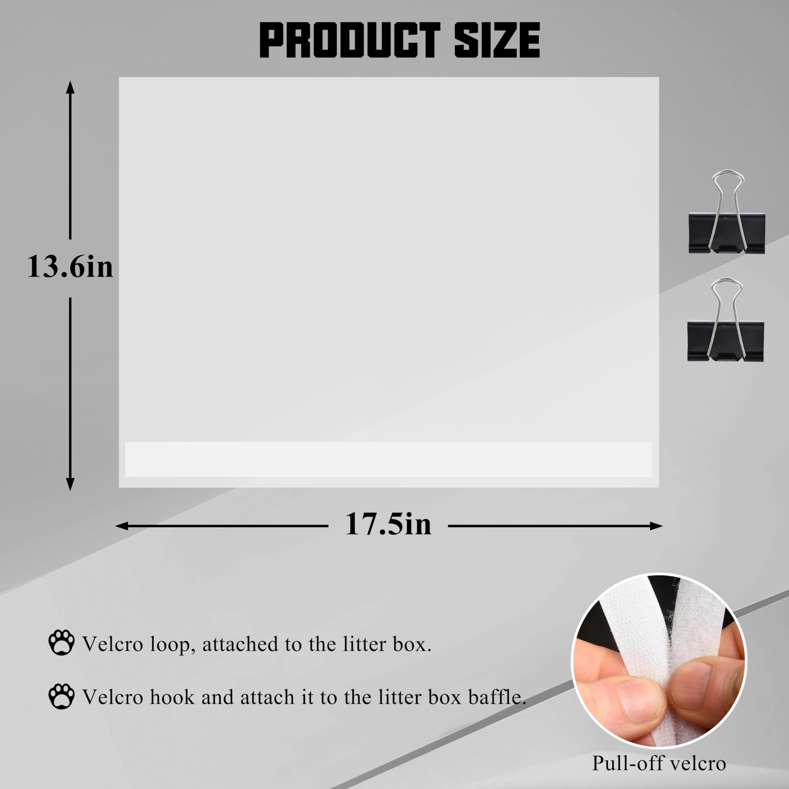 NICERINC PET Cat Litter Box Enclosure Splash Guard, Transparent, Large, 3 Pack - Image 2
