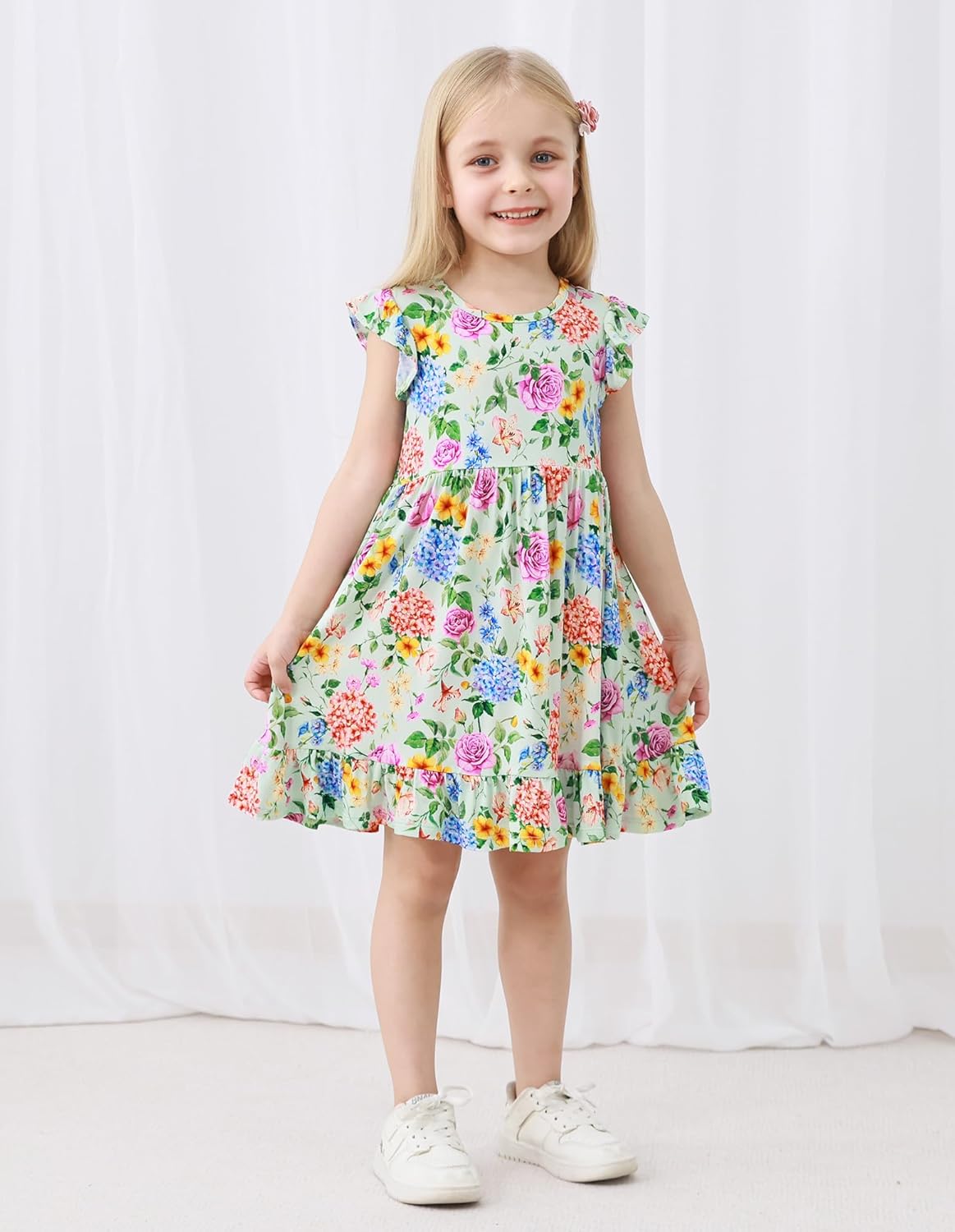 Toddler Girls Dress Viscose from Bamboo Ruffle Backless Sleeveless Kids Casual Party Dresses 2T-5T - Image 4