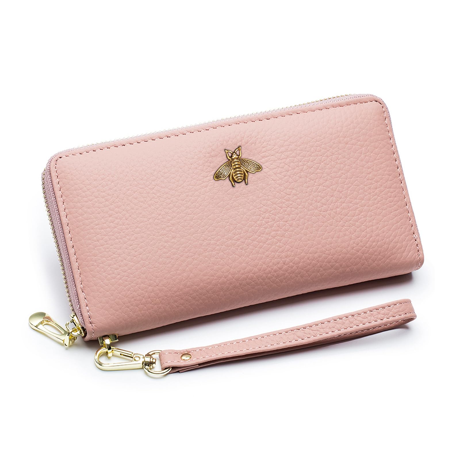 imeetu Leather Wristlet Purse for Women with Credit Card Holder, Zip Coin Pocket & Wrist Strap