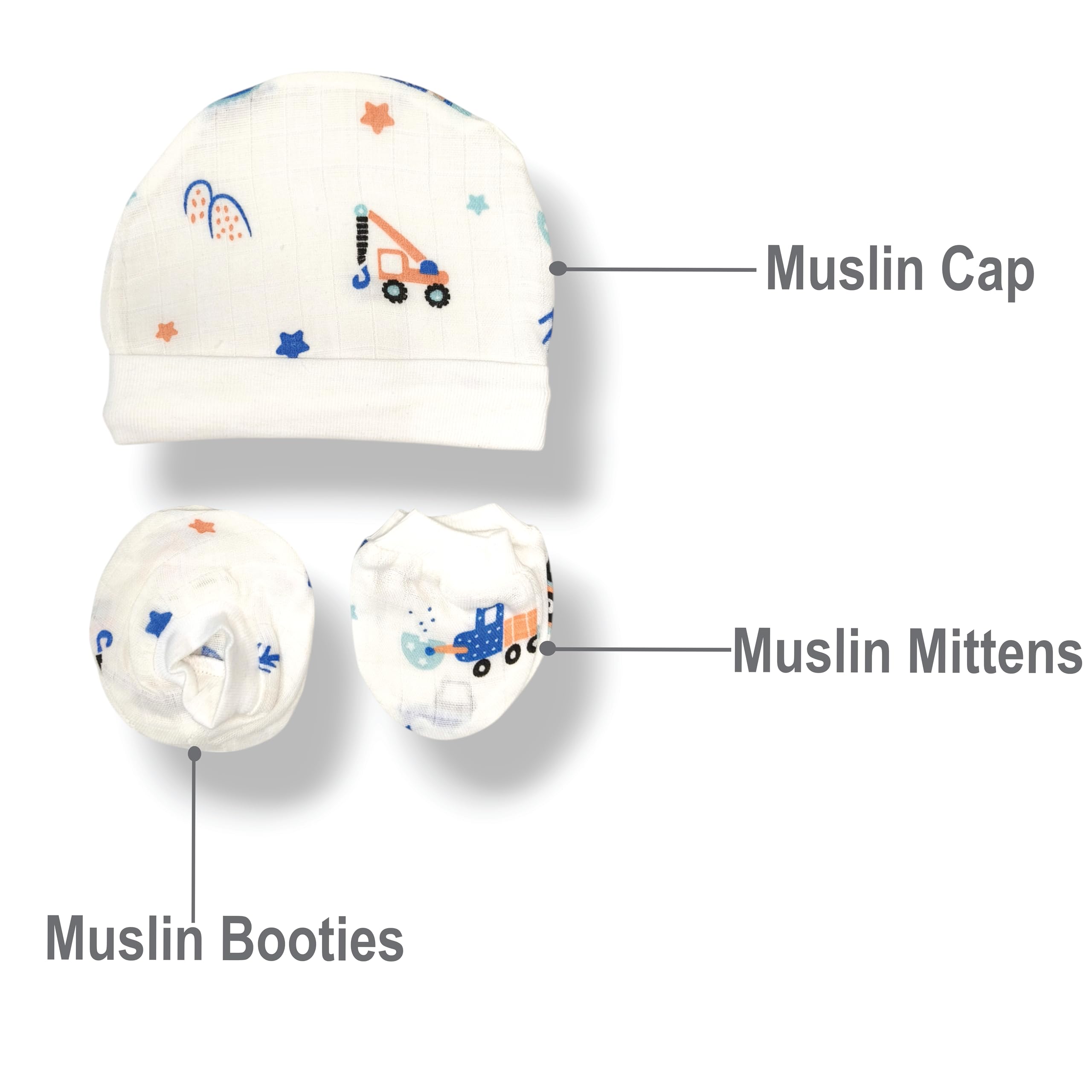 Mom's Lap Cap Mittens Booties Set Pack of 2 Multicolor - Image 3 thumbnail