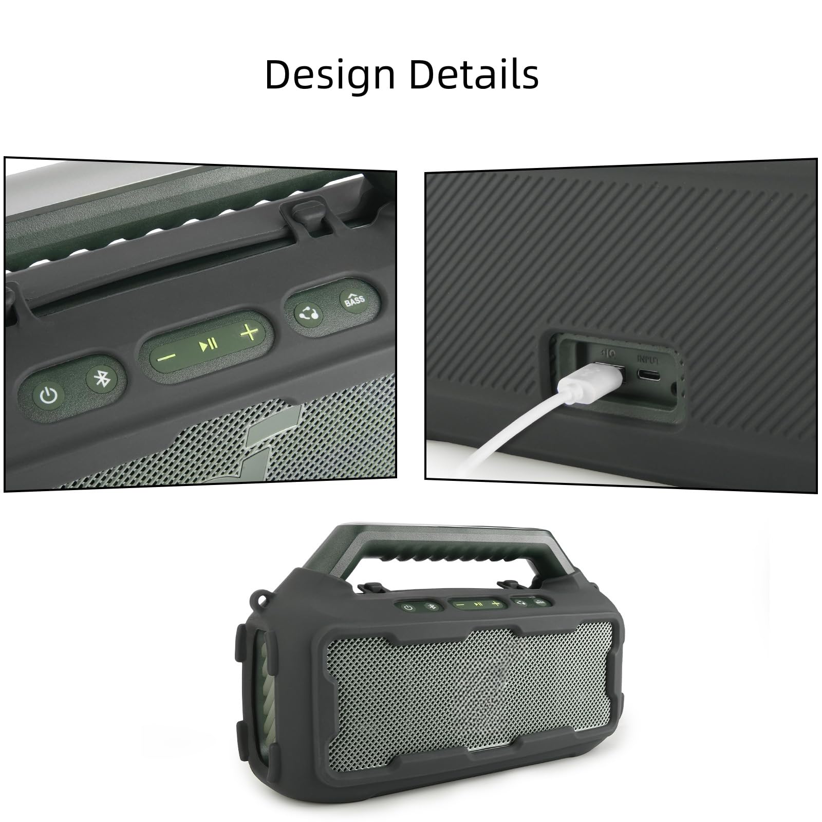 Funda Protectora de Silicona para Soundcore Boom 2 el Altavoz Funda Protectora Resistente al Polvo y a los Golpes de Tacto Suave con Correa para el Hombro.