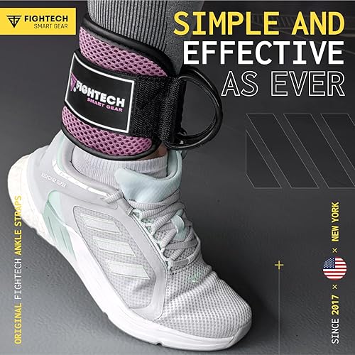 Miniatura 3 de FIGHTECH Correas de tobillo para máquina de cable para gimnasio  Correas de tobillo con respaldo de cable  Puños acolchados para golpes de glúteos y