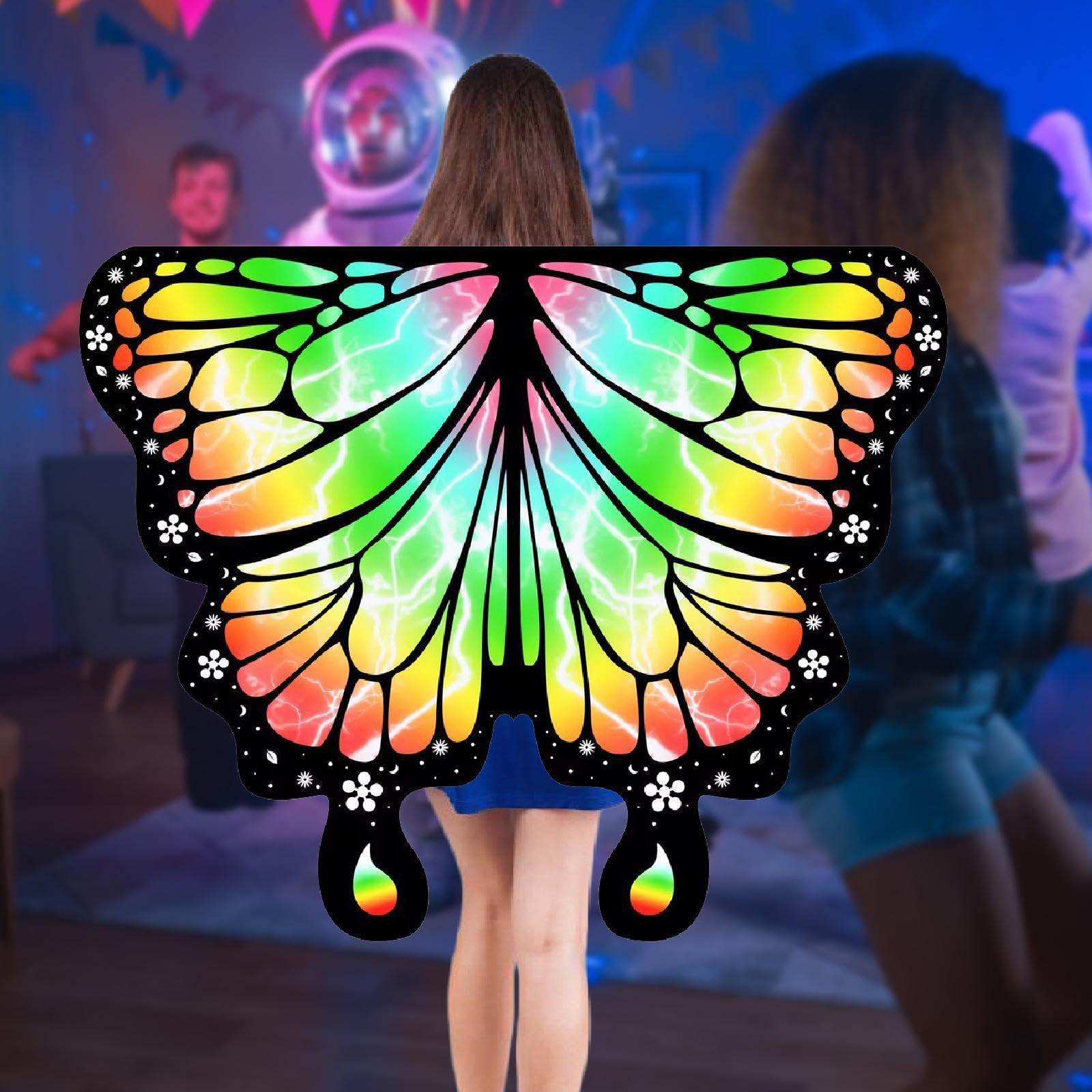 Colcolo Cape et châle légers pour ailes de, accessoire photo pour les fêtes, les spectacles, le carnaval, Multicolore