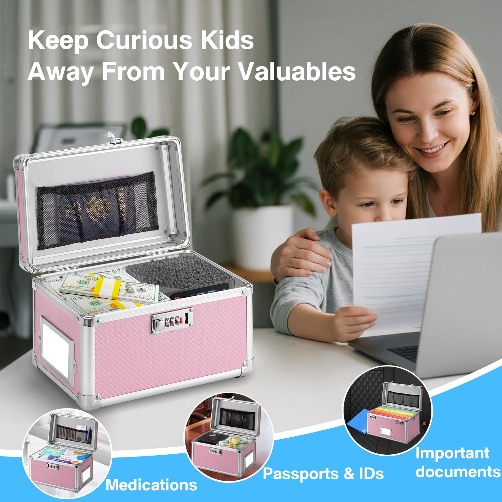 Amazon.com: LOCKCURX 11 x 7 x 8.3 Inch Lockable Storage Box with