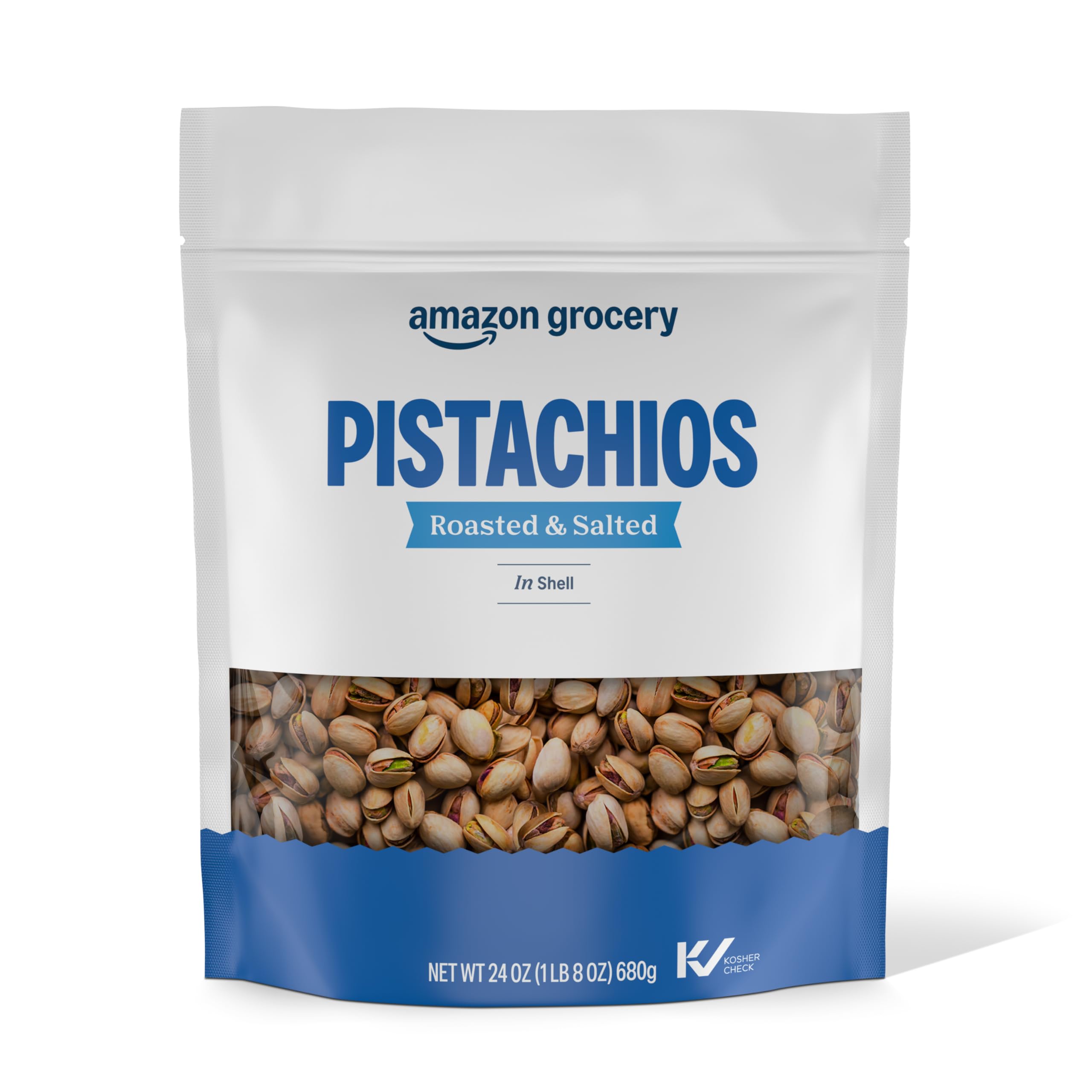 Amazon Grocery, Pistachios, Roasted & Salted, In Shell, 24 Oz