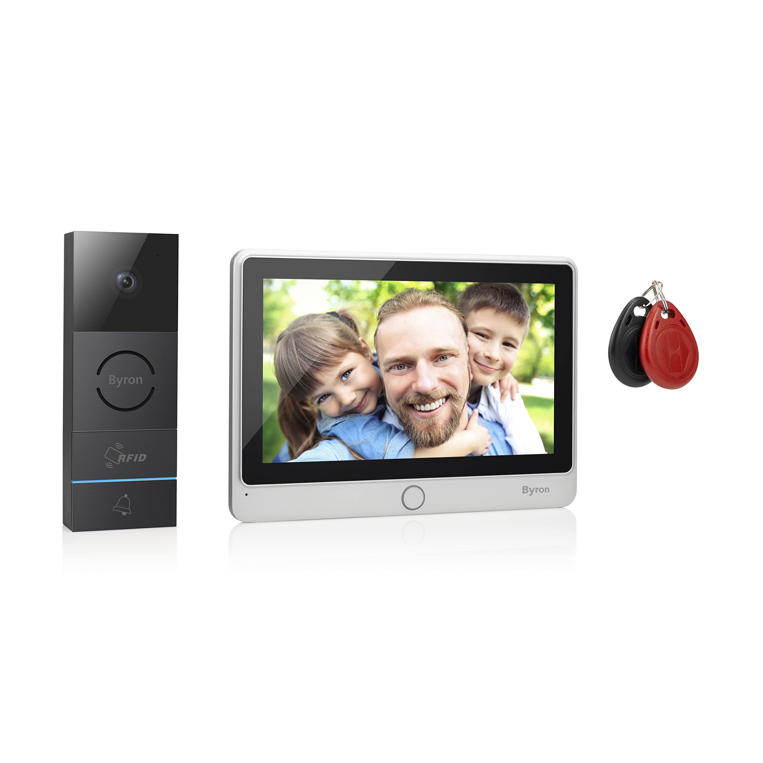 Byron DIC-24112 Videoportero con Cables – 2 Cables con comunicación bidireccional – Pantalla táctil