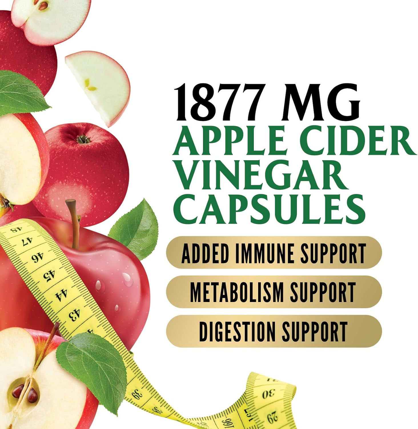 Apple Cider Vinegar Capsules ACV Supplements 1877mg, Vitamin D3, Zinc & Best ACV Supplement Pills Supporting Gut Health for Better Digestion, Immune System Support, Non-GMO & Gluten Free, 60 Capsules 60 Count (Pack of 1) image 6 of 9 B0D435WDZ8