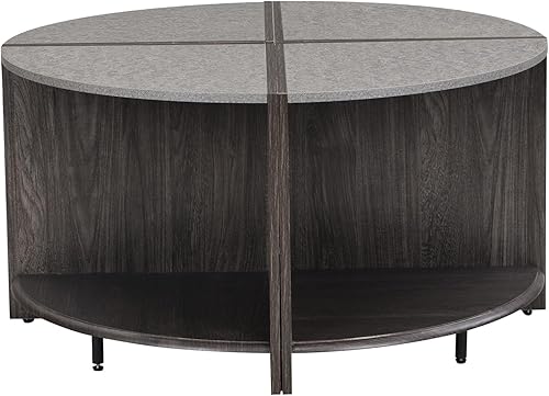 Miniatura 83 de Mesa de centro redonda para sala de estar, centro circular pequeño de madera maciza, diseño moderno, muebles para el hogar, mesa de centro para sala