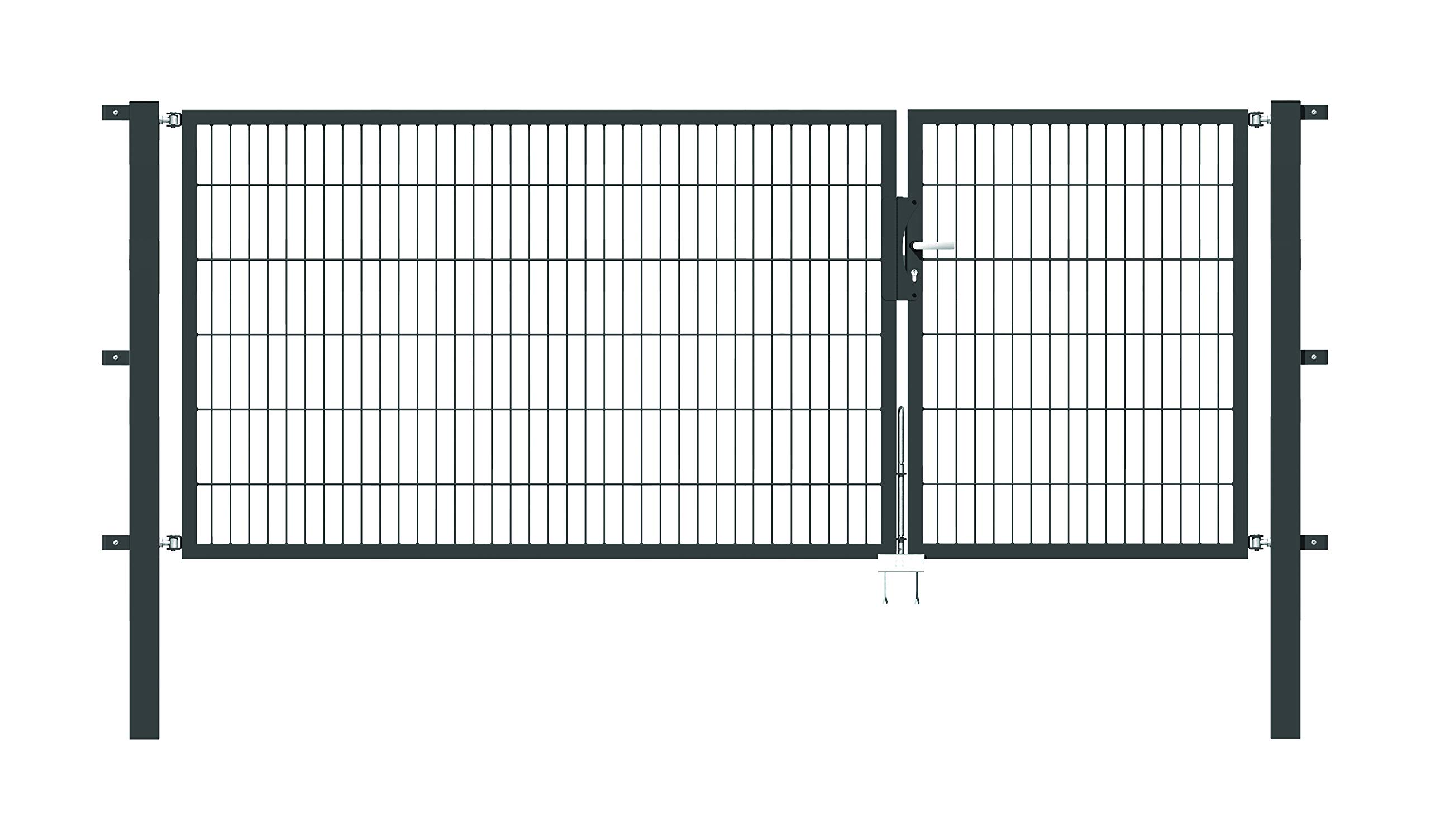 Alberts 646998 Doppeltor Flexo mit Zubehör | verschiedene Breiten und Höhen | anthrazit | Breite 100 + 200 cm | Höhe 120 cm