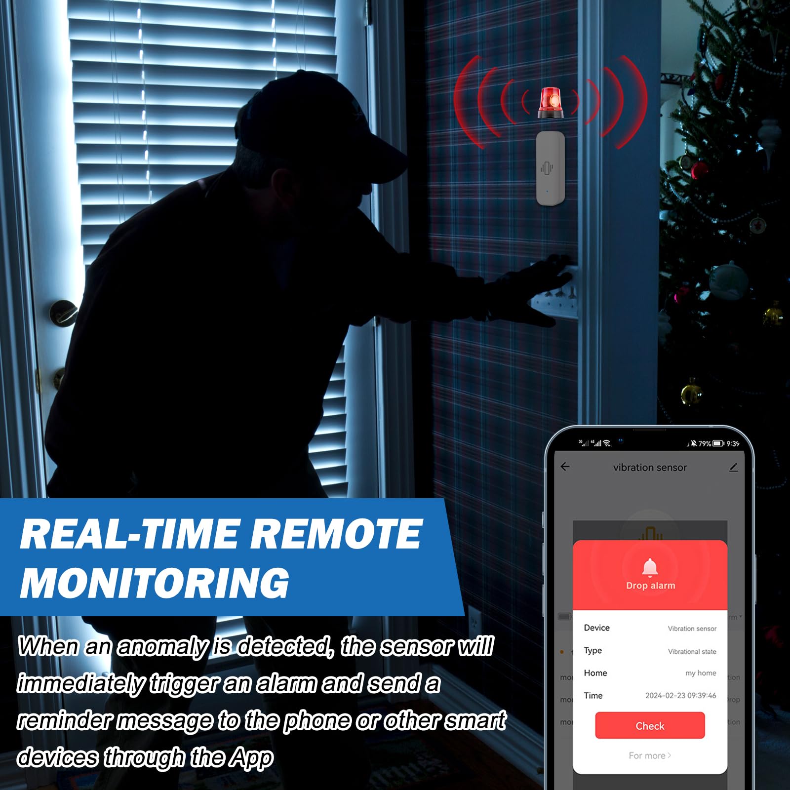 Sporgo Sensore di vibrazione intelligente: sensore di movimento intelligente Zigbee sensore di vibrazione, sensore mini cassetta delle lettere per sistema di allarme Tuya APP e Smart Home