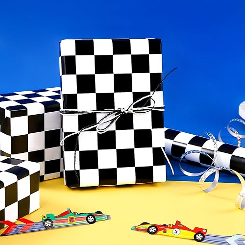 Vista 270 de WRAPAHOLIC Papel de regalo reversible, mini rollo, 17 pulgadas x 33 pies, adorable diseño de gato y azul sólido para cumpleaños, vacaciones