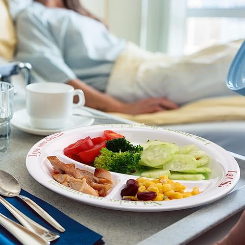 Miniatura 6 de Placa de control de porciones para diabéticos, platos divididos para adultos con proteínas, carbohidratos y verduras, plato de dieta, platos de