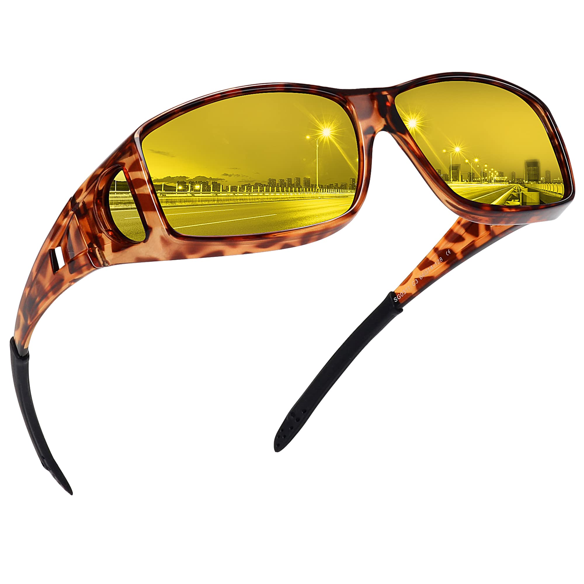 MEETSUN Fit Over Glasses Sunglasses for Men Women,Wrap Around Sunglasses Polarized UV400 Protection