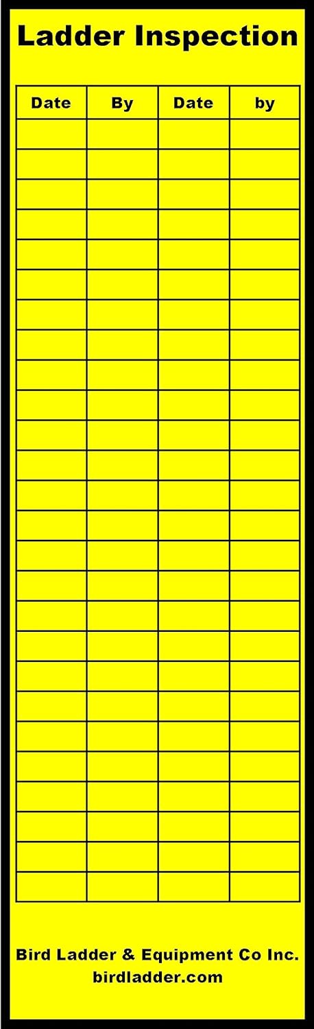 300 lb. 1A Step Ladder Safety Label w/Inspection Tag Package (Pack of 6)