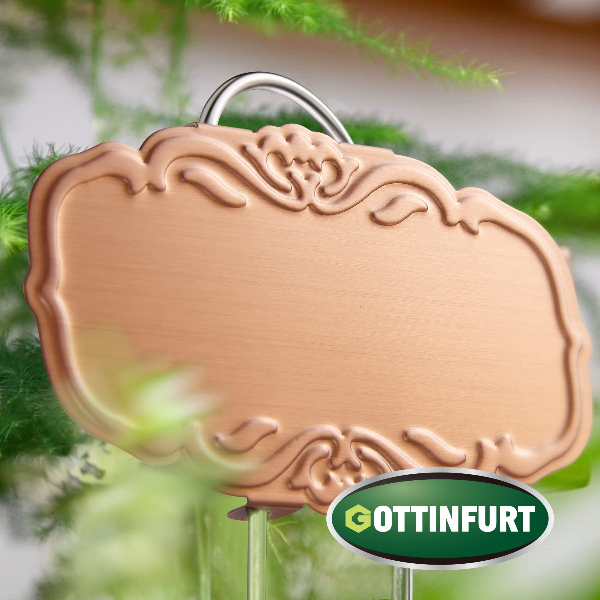 Zaktualizowane metalowe etykiety na rośliny do ogrodu, 25 sztuk markerów do roślin ze stali nierdzewnej, wodoodporne, do doniczek, warzyw, sadzonek, nasion (złota róża)