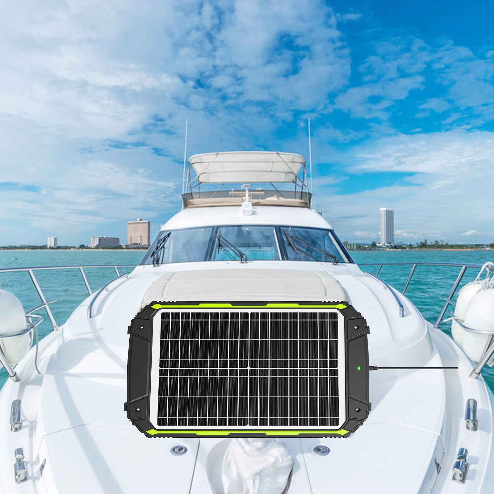 20W 12V Solar Battery Charger, Waterproof 20 Watt 12 Volt Solar Panel Trickle Charger & Maintainer, Built-in Intelligent MPPT Charge Controller for Car Boat RV Marine Automotive ATV