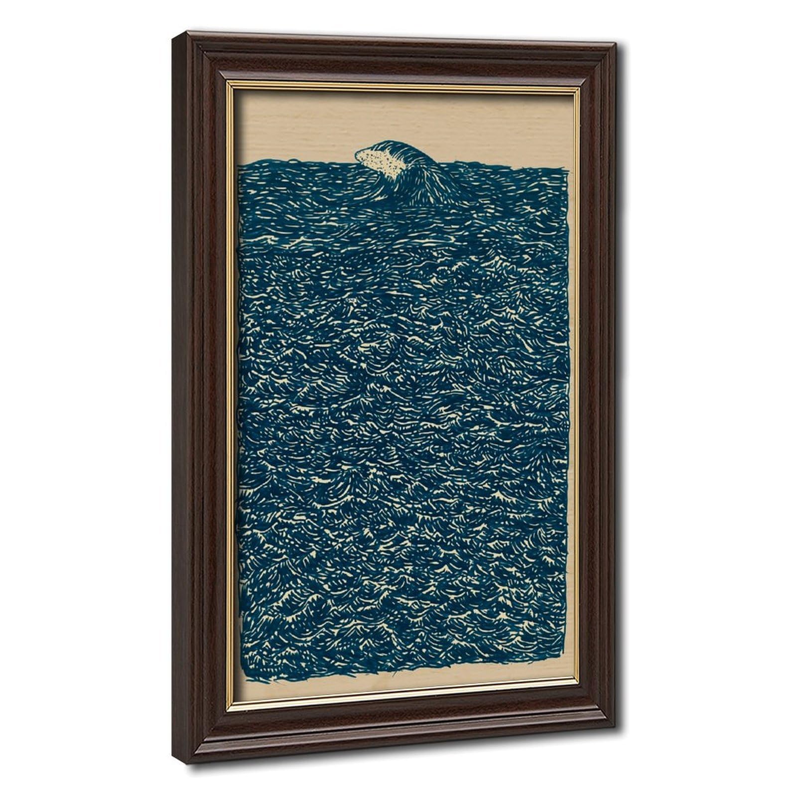 AYINUER Blue Ocean Wave Pattern Print Poster(1) Canvas Poster for Bedroom Decor Gift