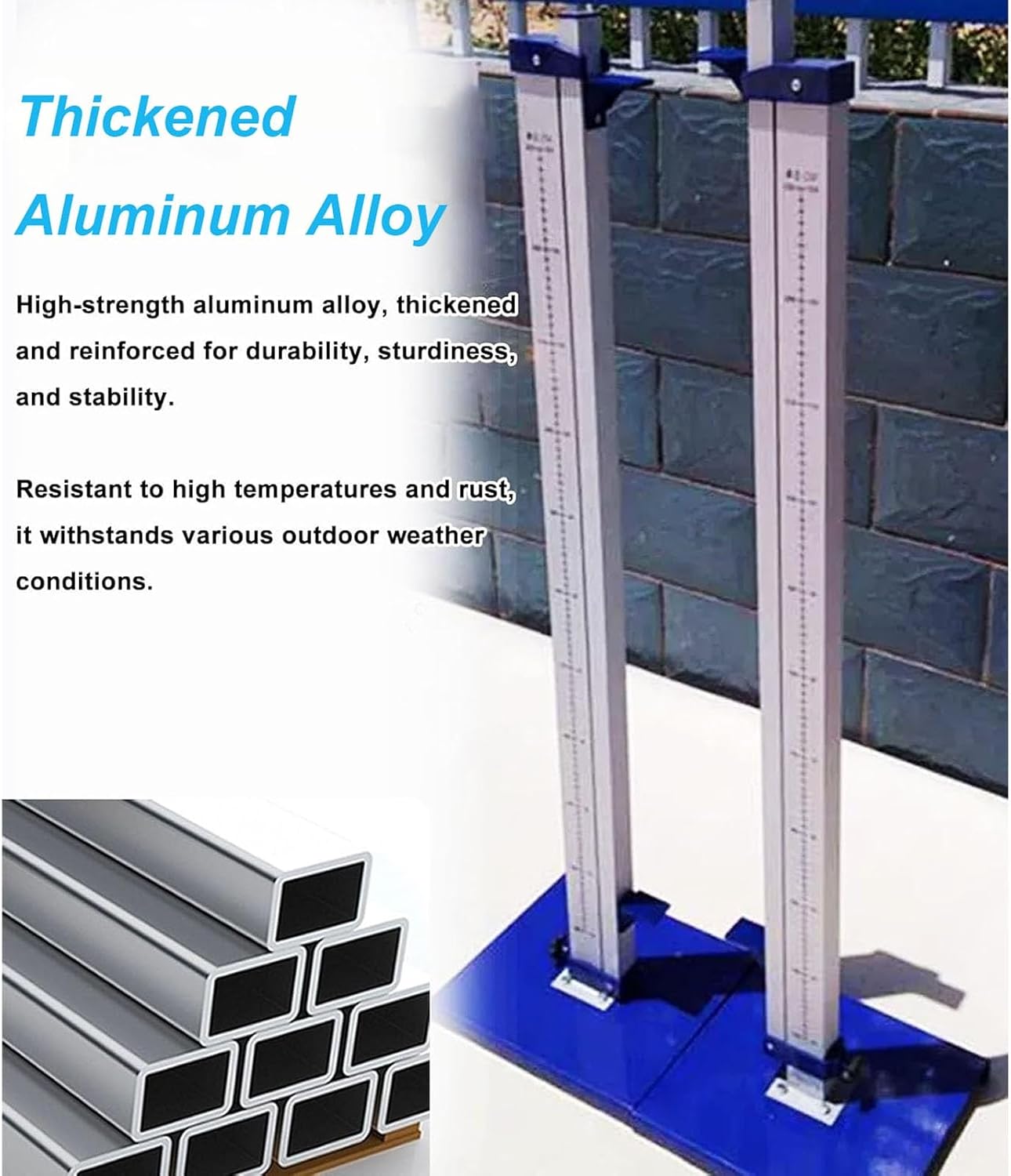 Portable Track & Field Elementary High Jump Standards Equipment，Training High Jump Stands Aluminum, School High Jump Standard Measures from 1' to 7.5'