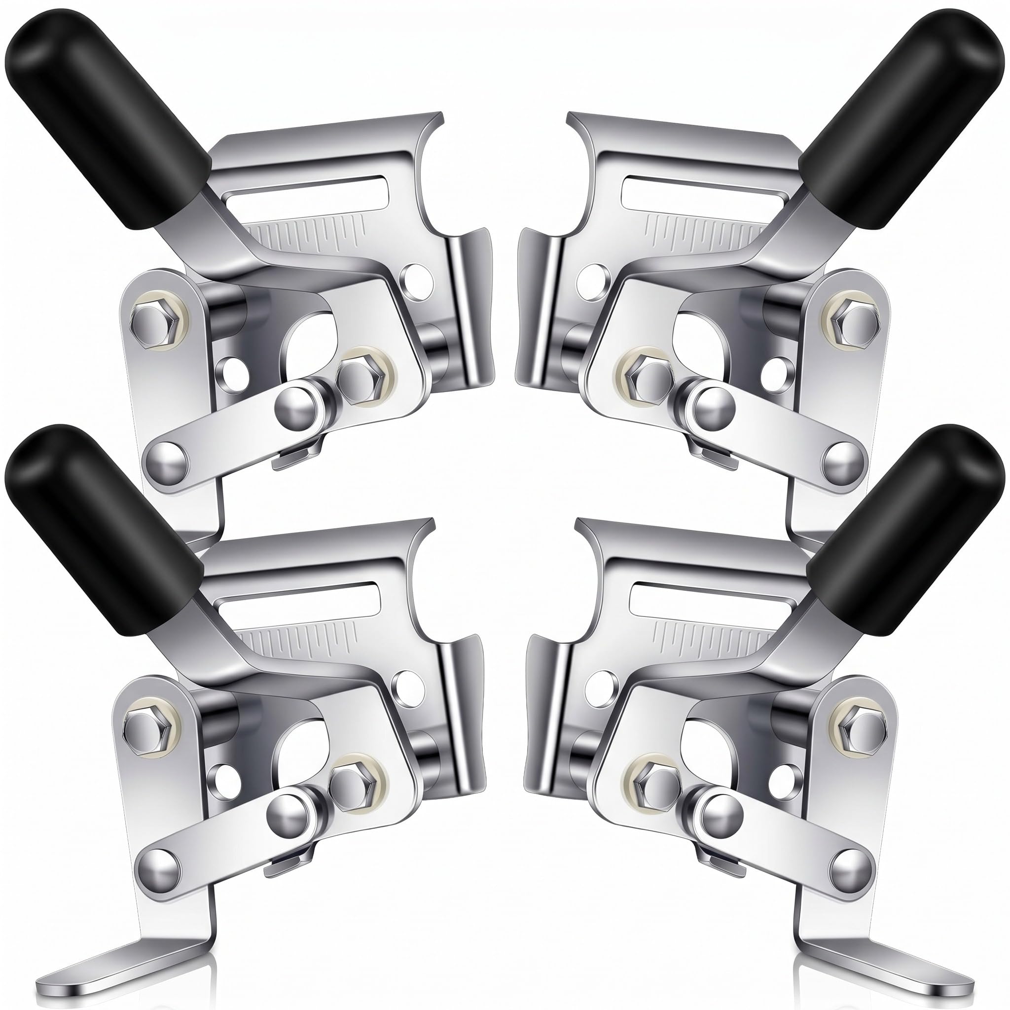 DaisyInner 4 Pcs 4 Pcs Heavy Duty Wheelchair Brakes Wheel Lock, Silver
