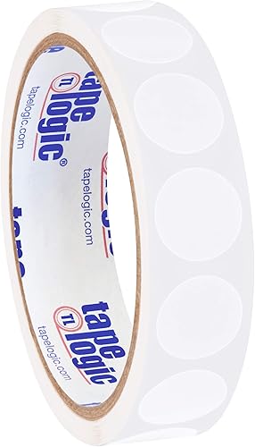 Tape Logic DL1388WH Etiquetas extraíbles, círculos de 34", blancas, 500 por rollo