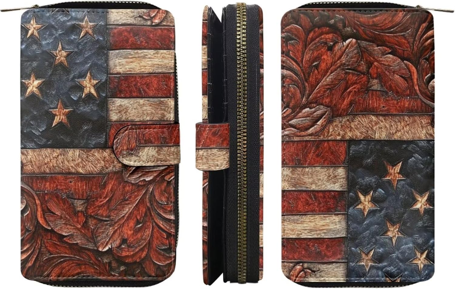 COEQINE Ladies Wallets Pink Leopard Heart Black Printed Leather Phone Long Clutch Purses Check Coin Change Holder - Image 2