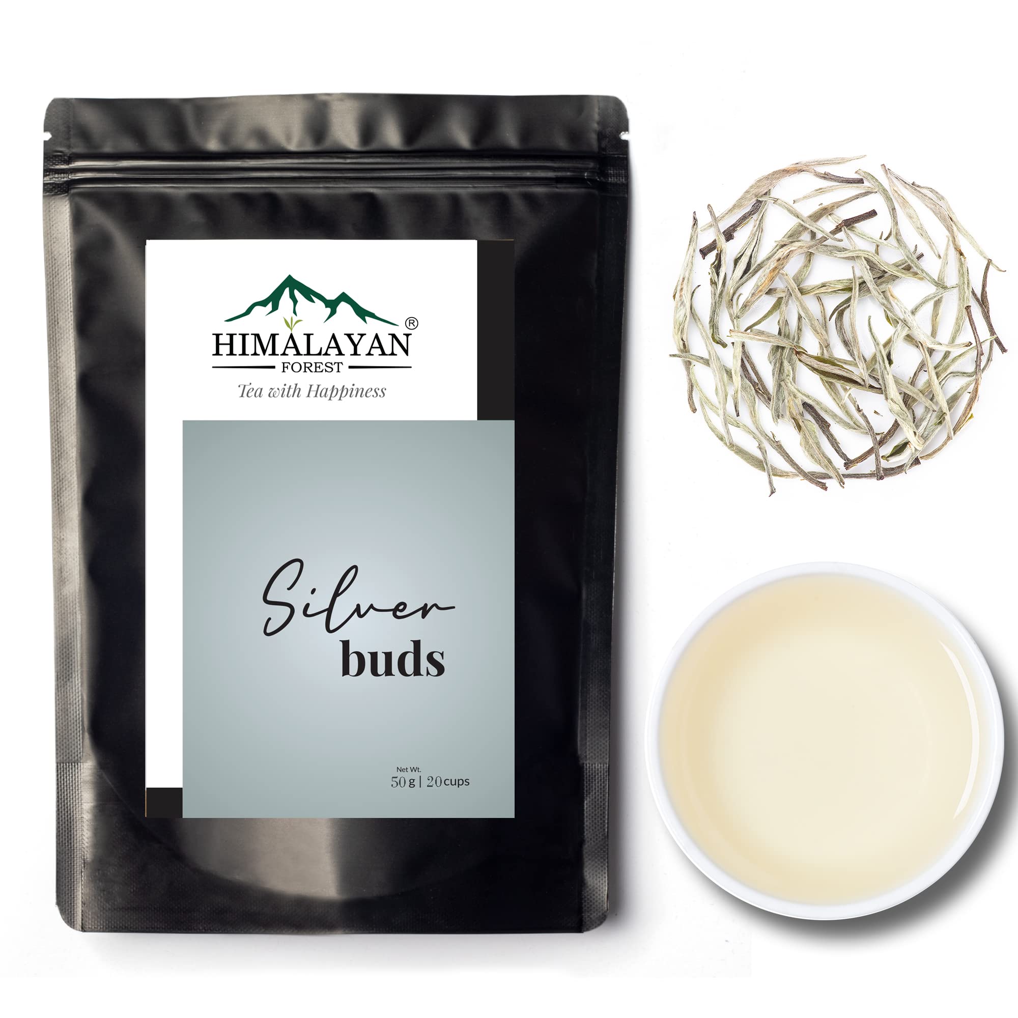 HIMALAYAN FOREST - Silver Buds White Tea | Loose Tea Leaves | 100% Pure White tea (50 Gms)