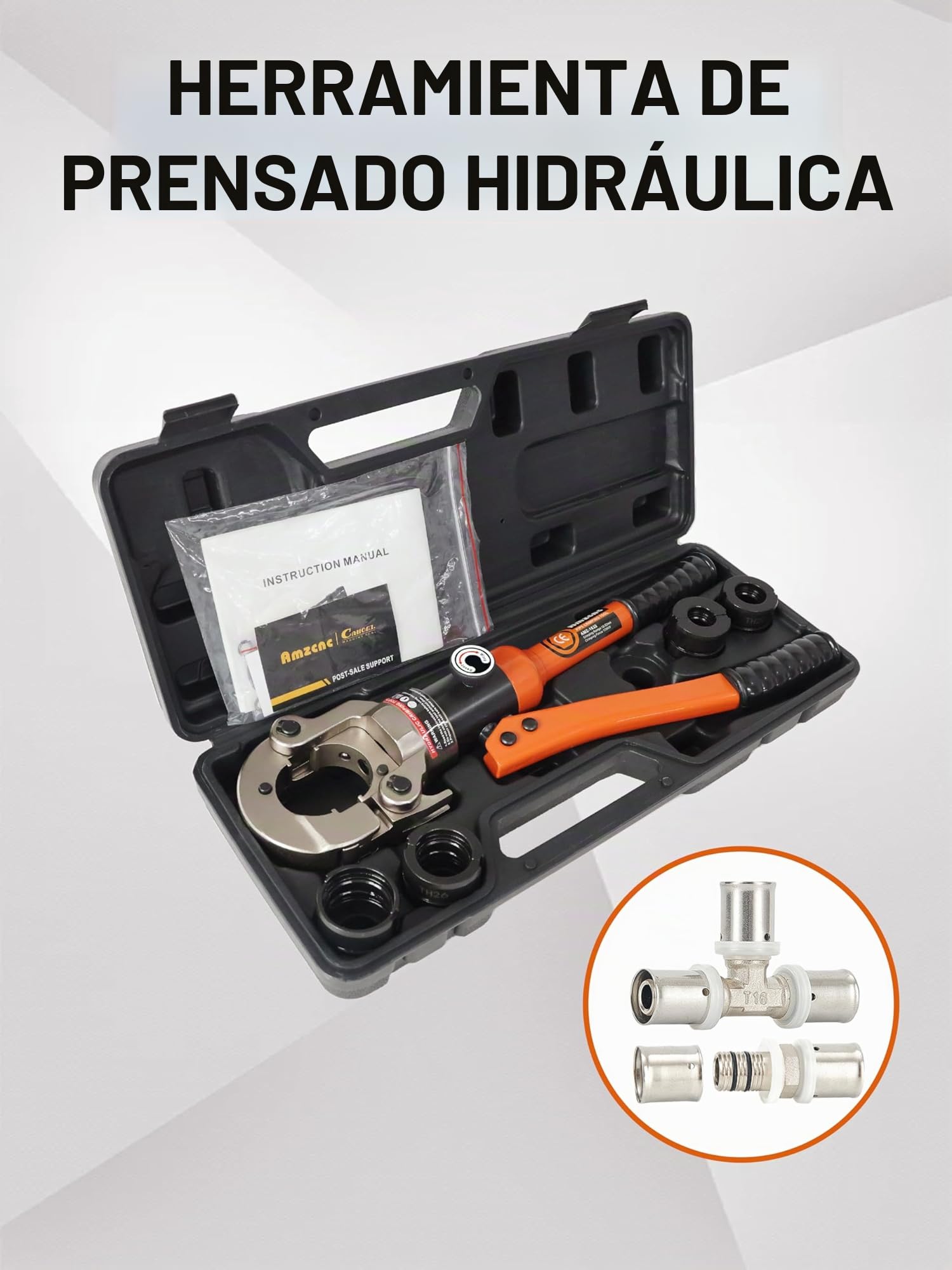 AMZCNC Alicates Prensadores de Tuberías, Crimpadora Hidráulica Multicapa ΦTH16-20-26-32 mm, Para Tubos de Tuberías multicapa, tuberías de aluminio-plástico, tuberías compuestas y tuberías de plástico.