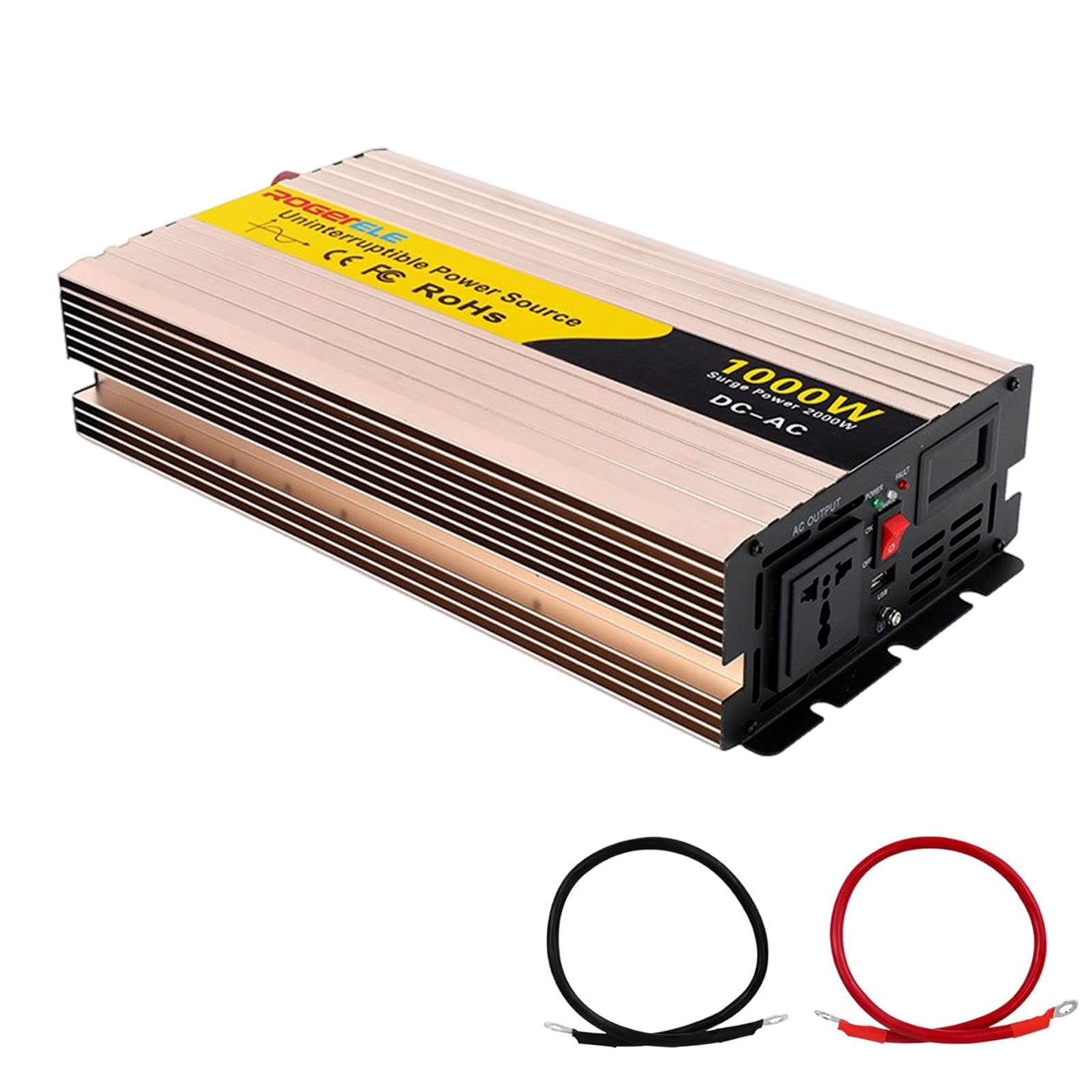 Inversor Solar de Alta Eficiencia, Onda Pura para Caravanas y Camping, Pantalla LCD + Telemetría Remota,1000W-48V