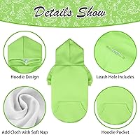 Vista 4 de KOOLTAIL - Sudadera básica con capucha para perros pequeños, medianos y grandes, cachorros, gatos, machos y hembras; suéter suave y cálido, con Verde