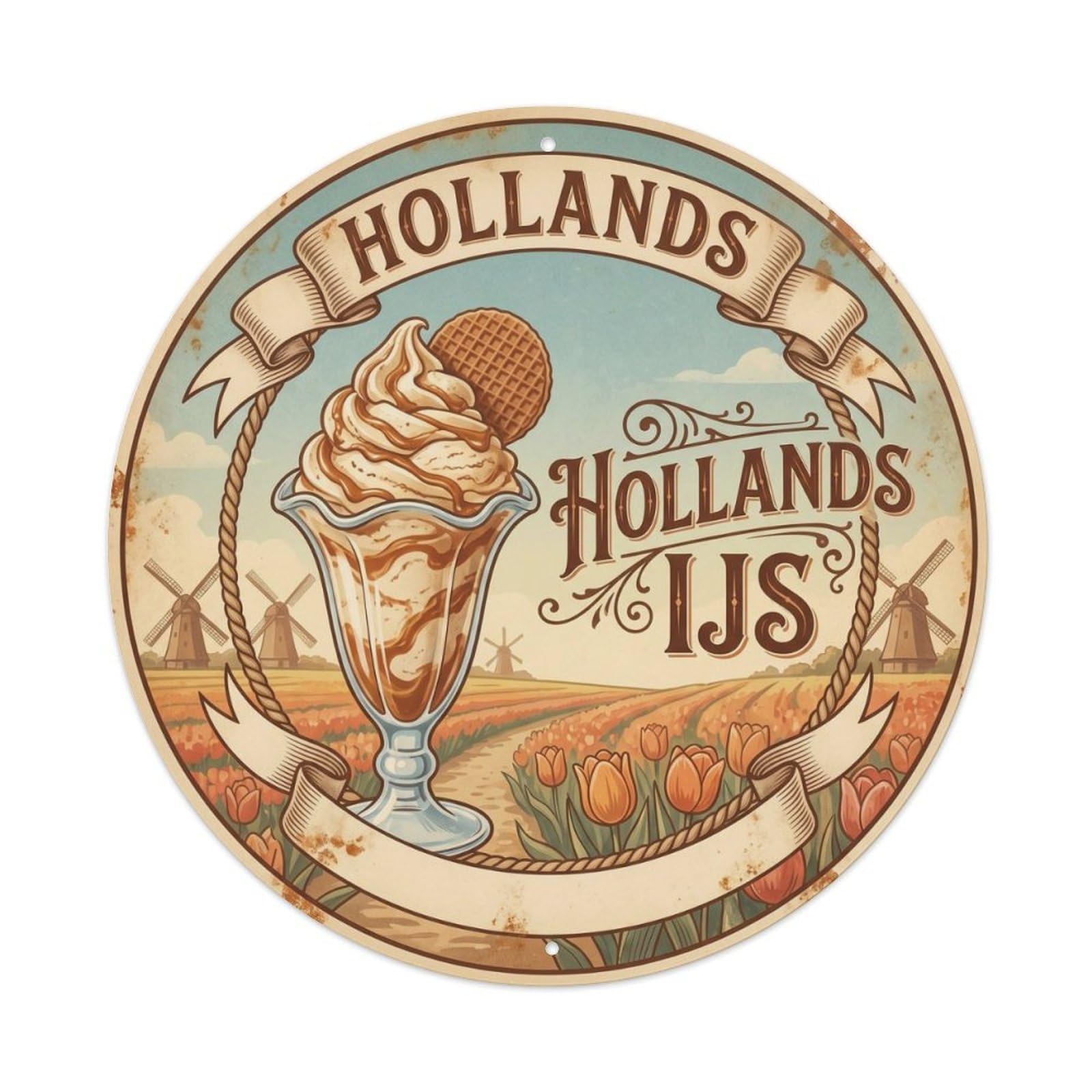 Gelato Dessert Heritage Diner Sweet Shop Culture Metal Tin Sign