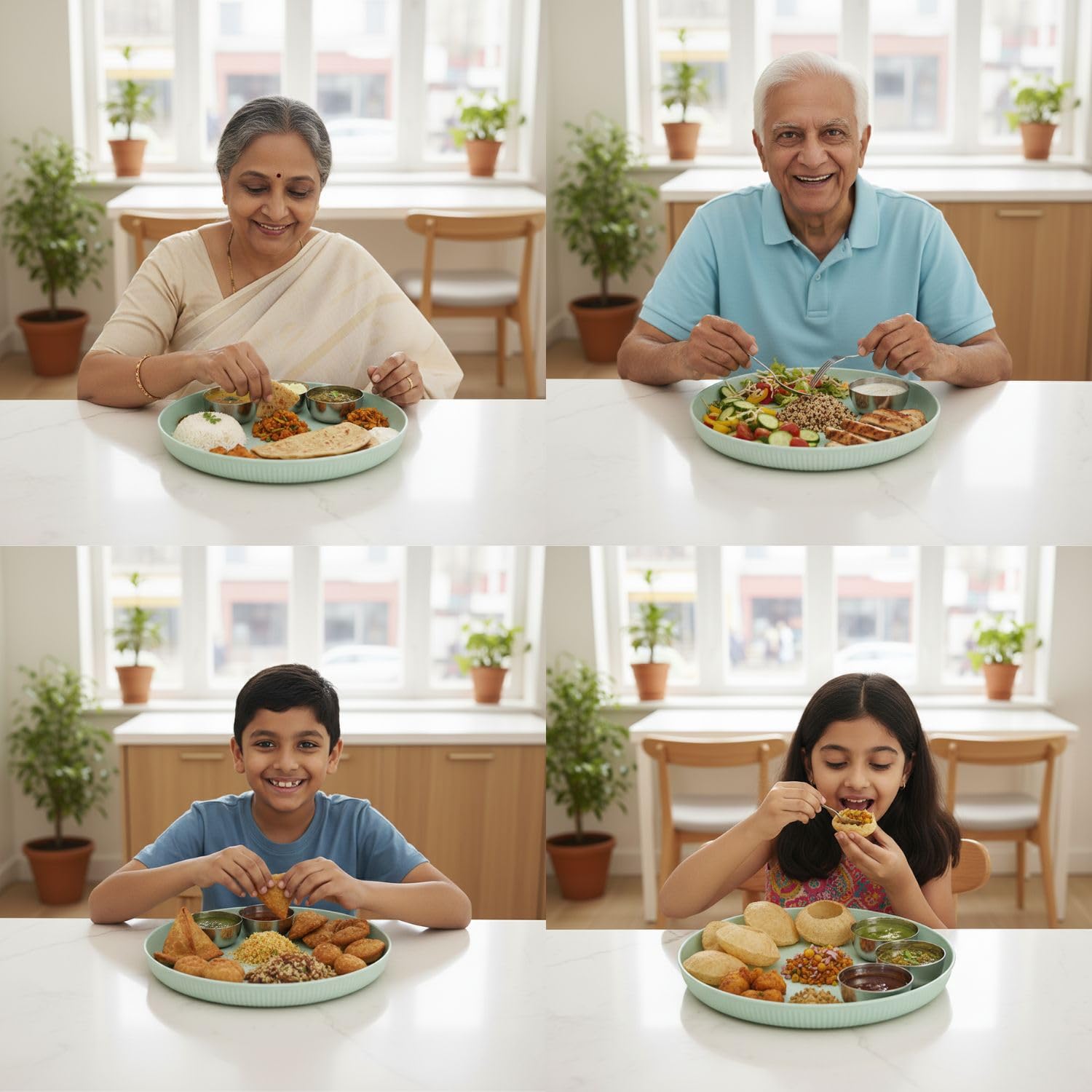 Wheat Straw Dinner Plates Set of 4 | Lightweight Unbreakable Kitchen Plates | Reusable Eco-Friendly BPA Free | Microwave & Dishwasher Safe Plates for Dining, Serving & Everyday Use — Amazon image 2