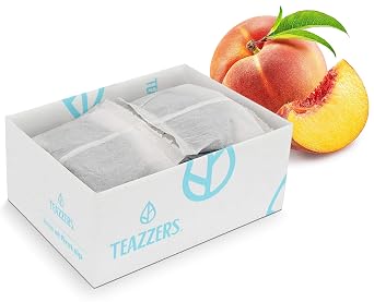 Teazzers Premium Peach Black Tea Bags Great for Foodservice Commercial Ice Tea Brewers | Unsweetened USA-Made Bulk Tea for Restaurants, Cafes & Home Brewing 2 Ounce, 48 Count