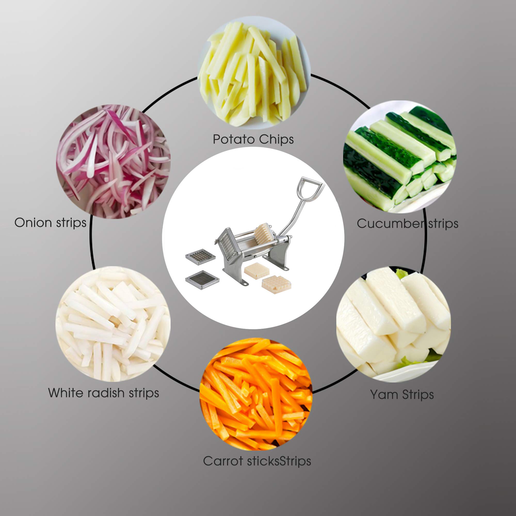Cortador de frutas y verduras – Máquina de corte manual de patatas fritas, cortador de alimentos multifuncional para verduras, frutas, pepino