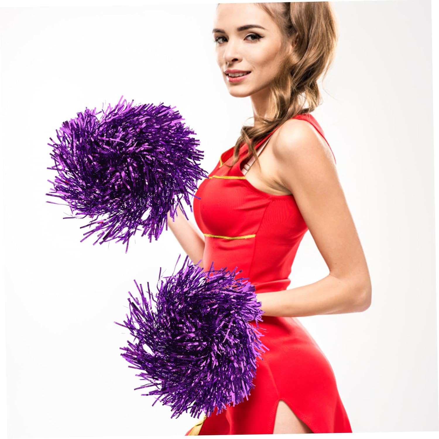 OFFSCH 16pcs Cheer Accessories for Girls Cheer Pom Poms Reusable Cheerleading Pompoms Dance Hand Flowers