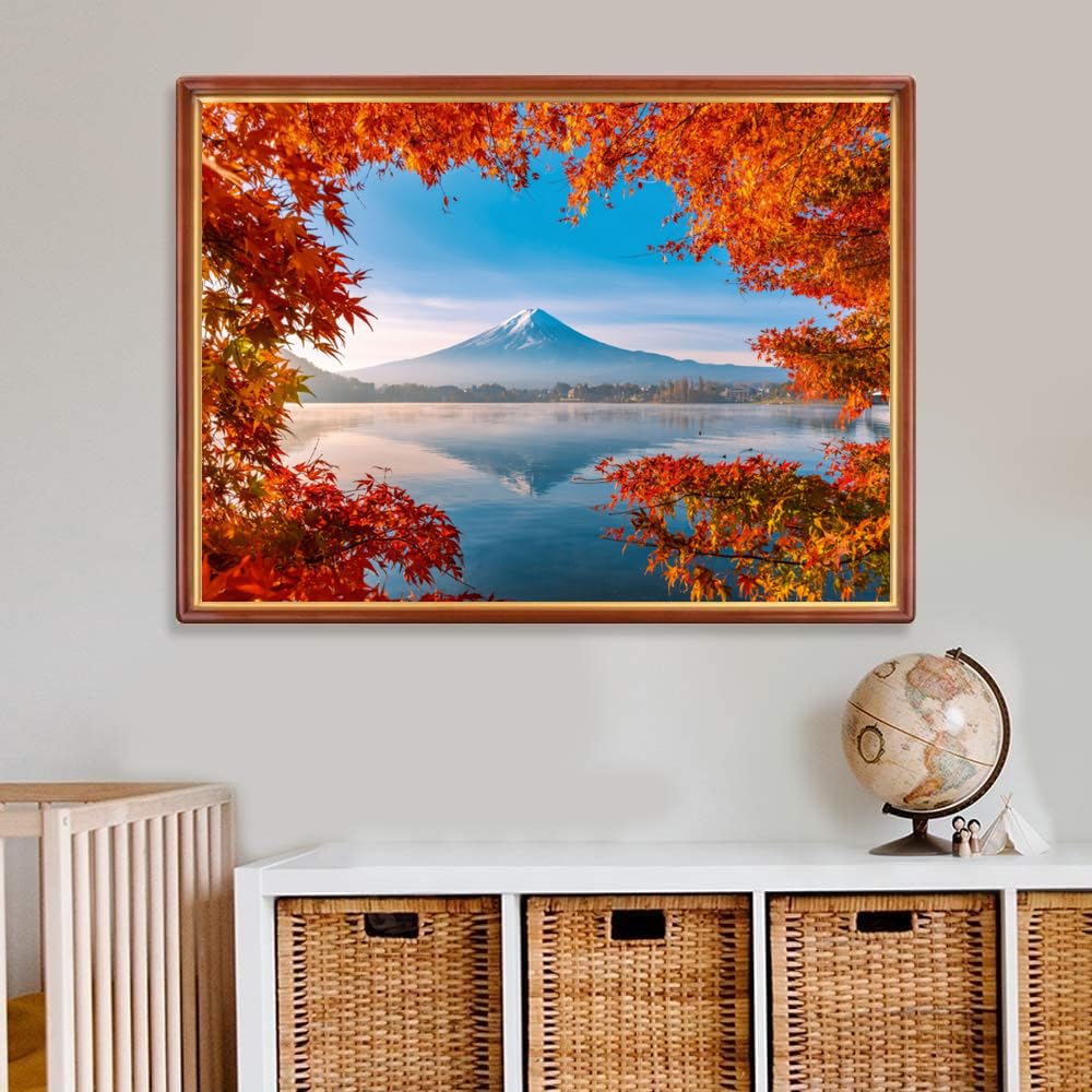 Jigsaw Puzzles for Adults 1000 Piece Fuji Mountain 27.56 x 19.69 Inch Jigsaw Puzzles for Adults Educational Game Challenge Toy 1000 Pieces Mount Fuji Puzzle for Adult - Image 2