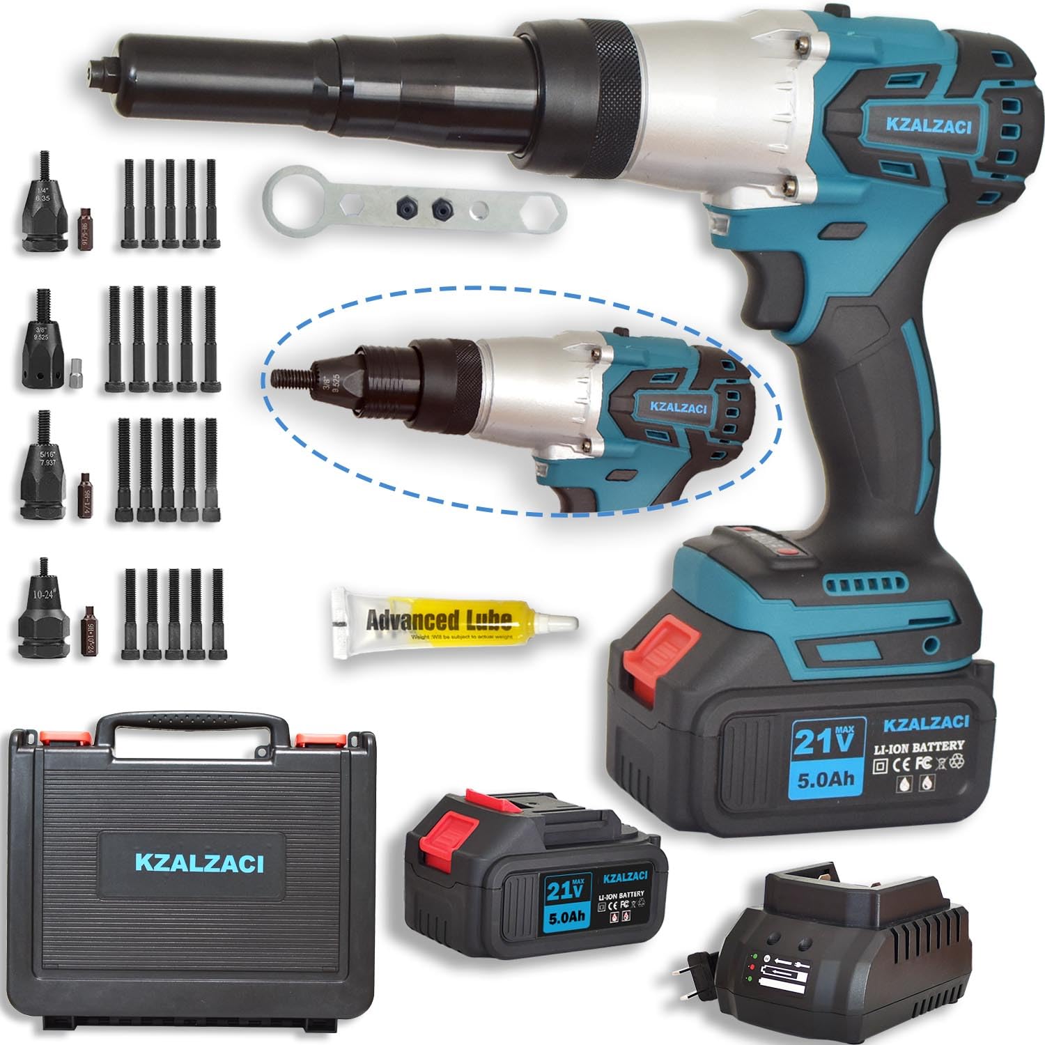 2-in-1 Cordless Rivet Tool Rivet Nut Gun For Nutsert(10/24