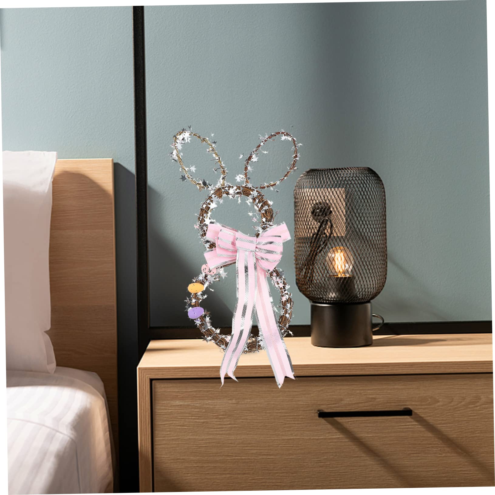 MAGICLULU 2 Pezzi fiore del coniglietto di pasqua pulcino peluche decorazioni decorazione coniglio pasquale easter bunny Ciondolo pasquale arredamento della festa di Pasqua rattan rosa