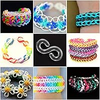 Vista 4 de OIIKI 1000 clips en forma de S, clips de banda de goma, kit de recambios de conectores de plástico para pulseras de telar de bricolaje, transparente