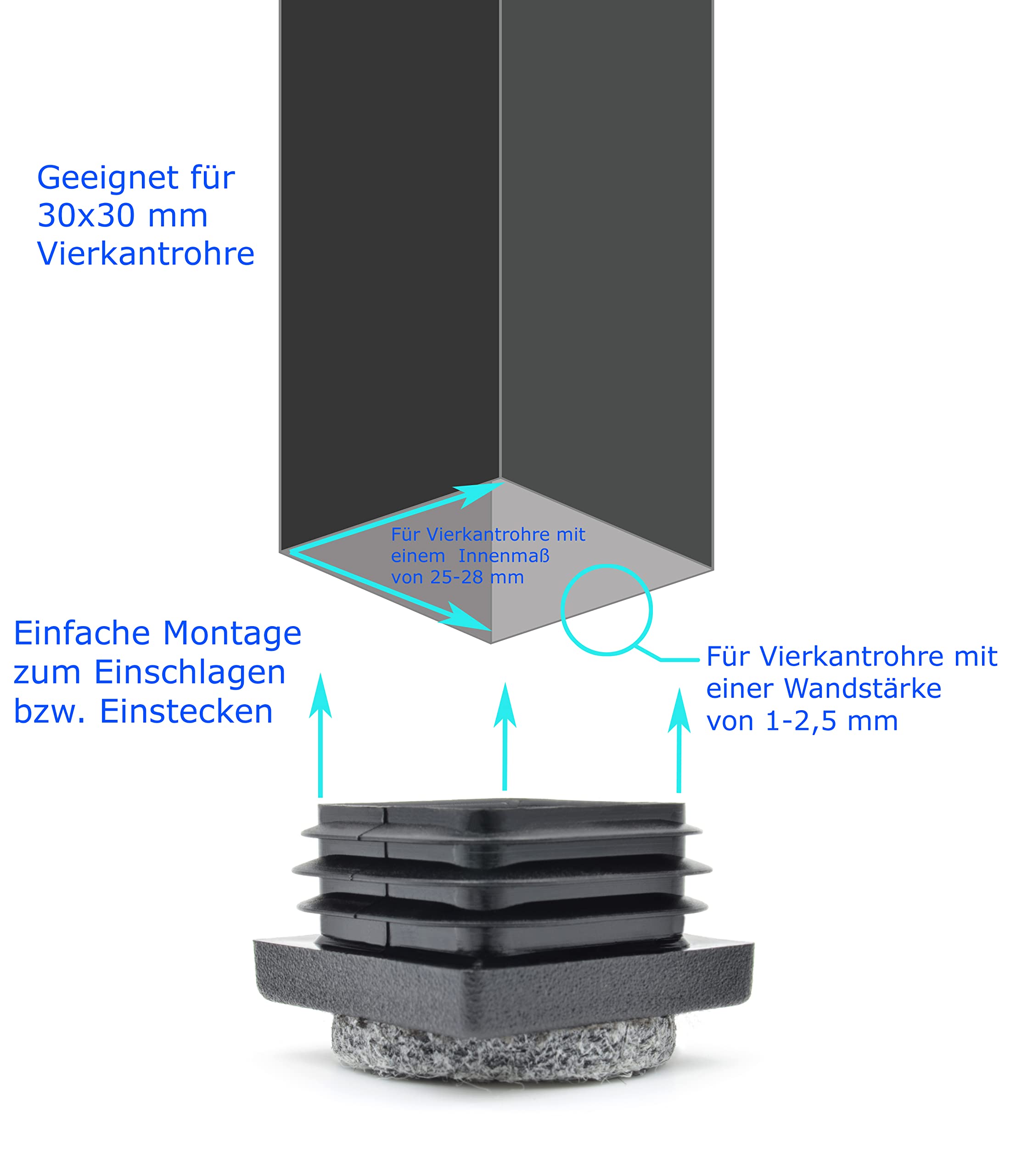 Design61 Lot De 4 Bouchons à Lamelles Carrés - 50 X 50 Mm | FindTheDeal