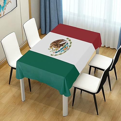 Miniatura 1 de Mantel rectangular con bandera mexicana de México, 60 x 90 pulgadas, mantel rectangular para recepciones de boda, banquetes, restaurantes, duchas y