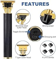 Vista 2 de YOGINGO Cortadora de pelo profesional para hombres, recortadora de barba para hombres, recortadora de pelo recargable inalámbrica Kit de aseo