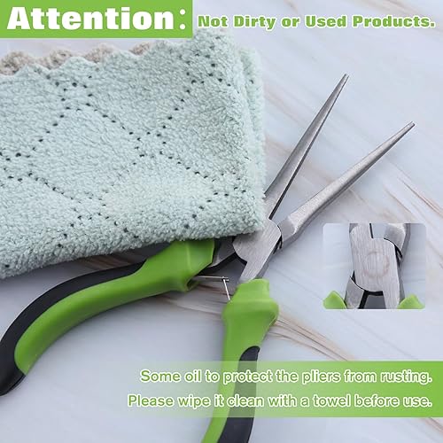 Miniatura 7 de SPEEDWOX Mini alicates de punta de aguja de 6 pulgadas para hacer joyas, mandíbulas suaves, alicates finos extra largos, herramienta profesional,