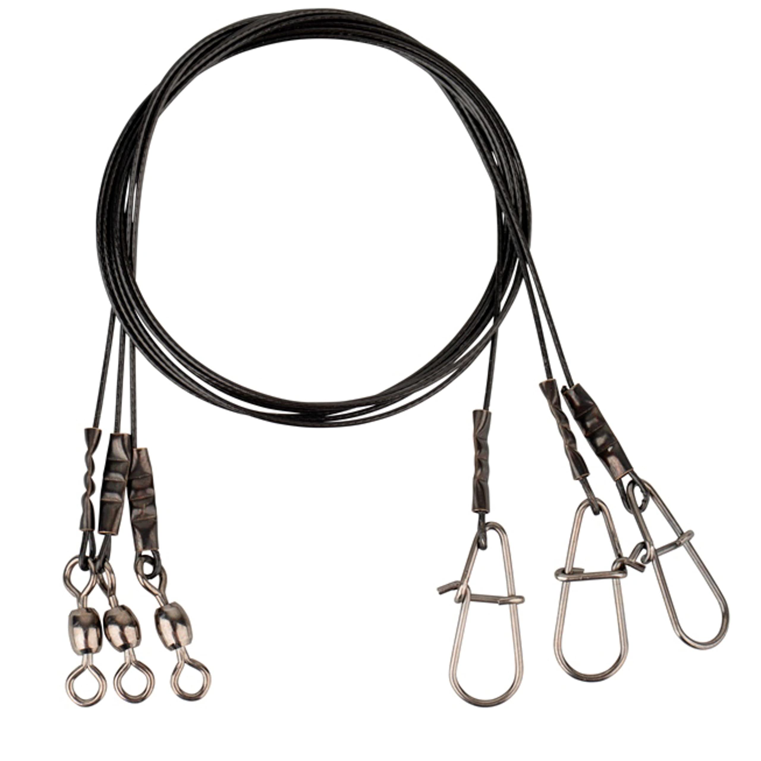 Savage Gear Black7 Trace 30 cm 0.45 mm 11 kg - 3 spinning leaders made of steel, steel leader for pike fishing, spinning leader, steel leaders