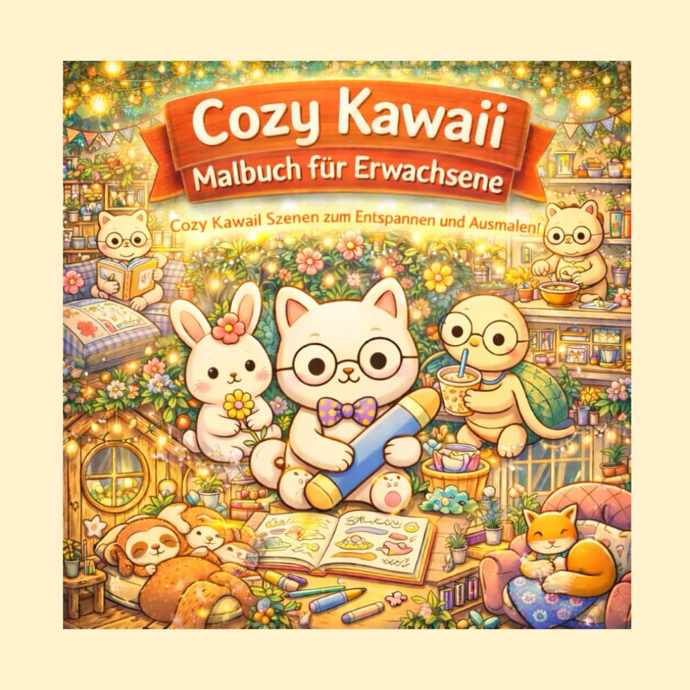 Cozy Kawaii Malbuch für Erwachsene: Süße, entspannende Szenen zum Ausmalen | Liebevolle Wohlfühlmotive für kreative Auszeiten