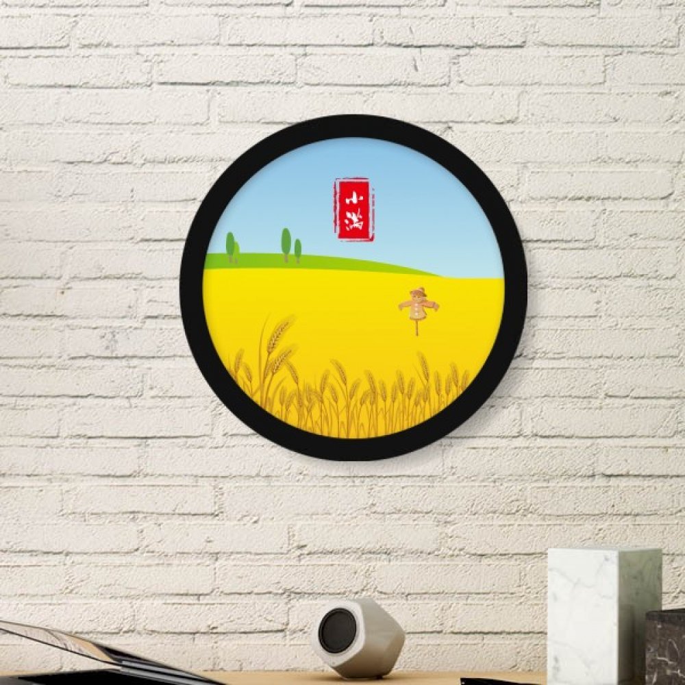 Pleine Fleur Twenty Four Art peinture cadre photo ronde bois noir