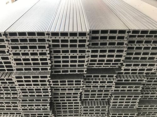 WPC Terrassendielen Komplettbausatz Hohldiele 145x22 mm 3 Stück mit 2 m Längen Antrazit 1qm NutzLänge bis 200 cm transportschäden am enden möglich durch packetdienst WPC Terrassendielen Komplettbausatz Hohldiele 145x22 mm 3 Stück mit 2 m Längen Antrazit 1qm NutzLänge bis 200 cm transportschäden am enden möglich durch packetdienst
